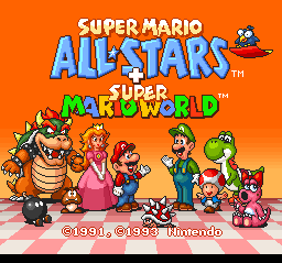 Super Mario All-Stars + Super Mario World (Europe) Title Screen